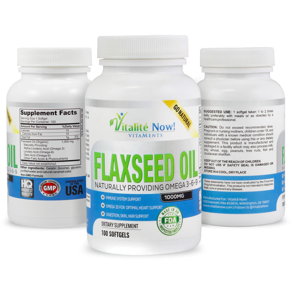 Organic Flaxseed Oil Softgels 100 count