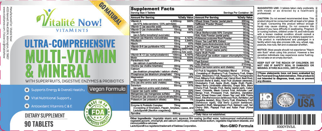 Multivitamin and Mineral - Vegan