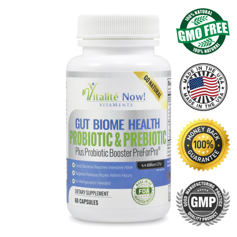 Premium Probiotic Plus Ultimate Prebiotic - Gut Biome Builder & Restoration