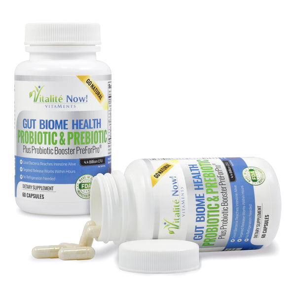 Premium Probiotic Plus Ultimate Prebiotic - Gut Biome Builder & Restoration